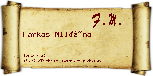 Farkas Miléna névjegykártya